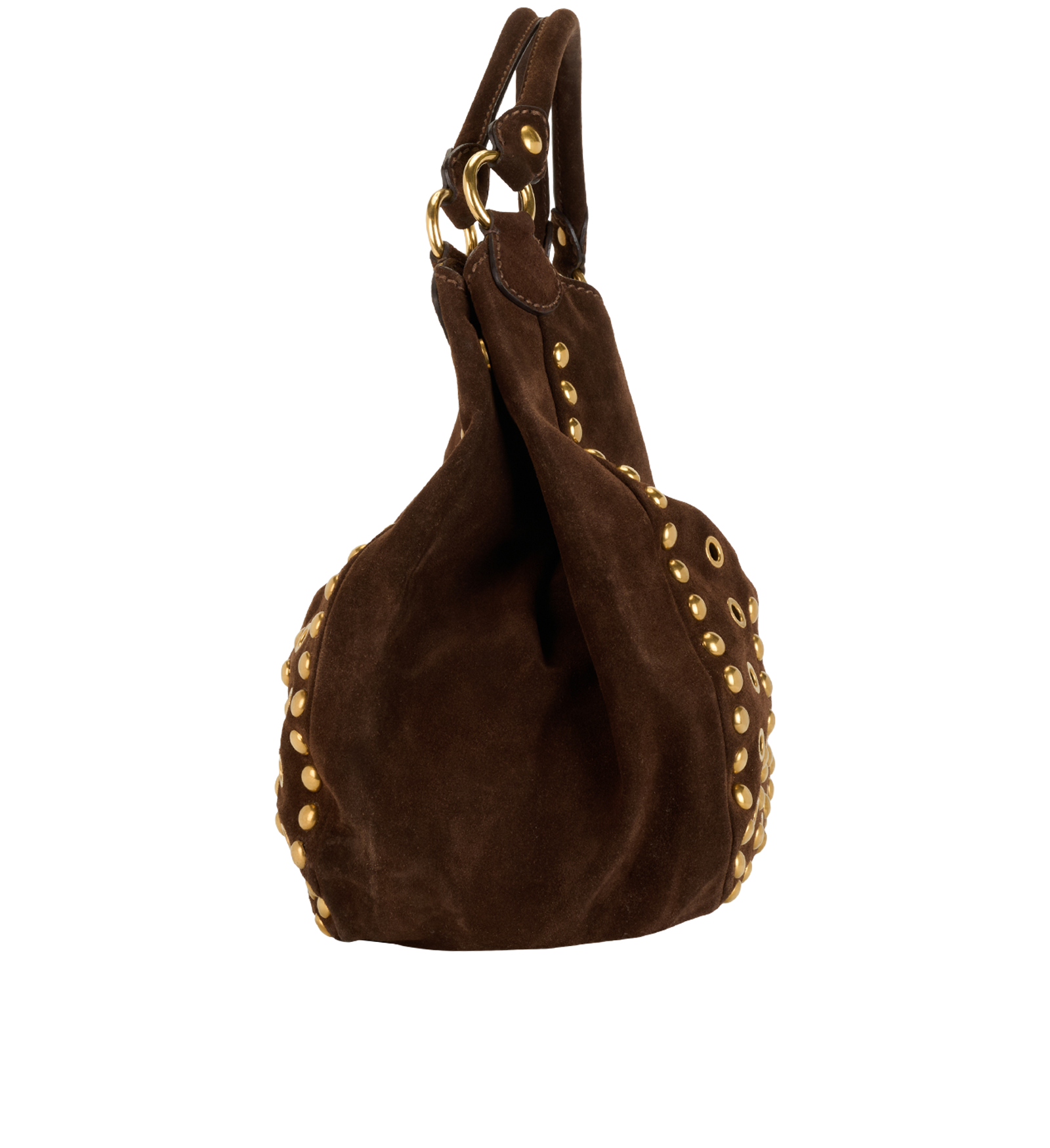 Shoulder Hobo Bag, &pound;395, Handbags, Brown, Suede, Side view